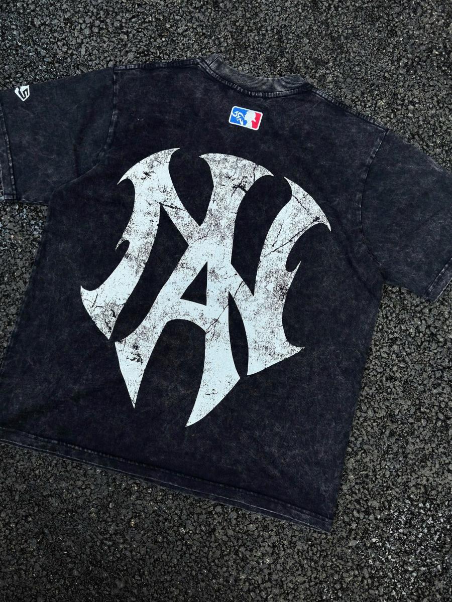 “NEW AURA” WASHED BLACK TEE - 2