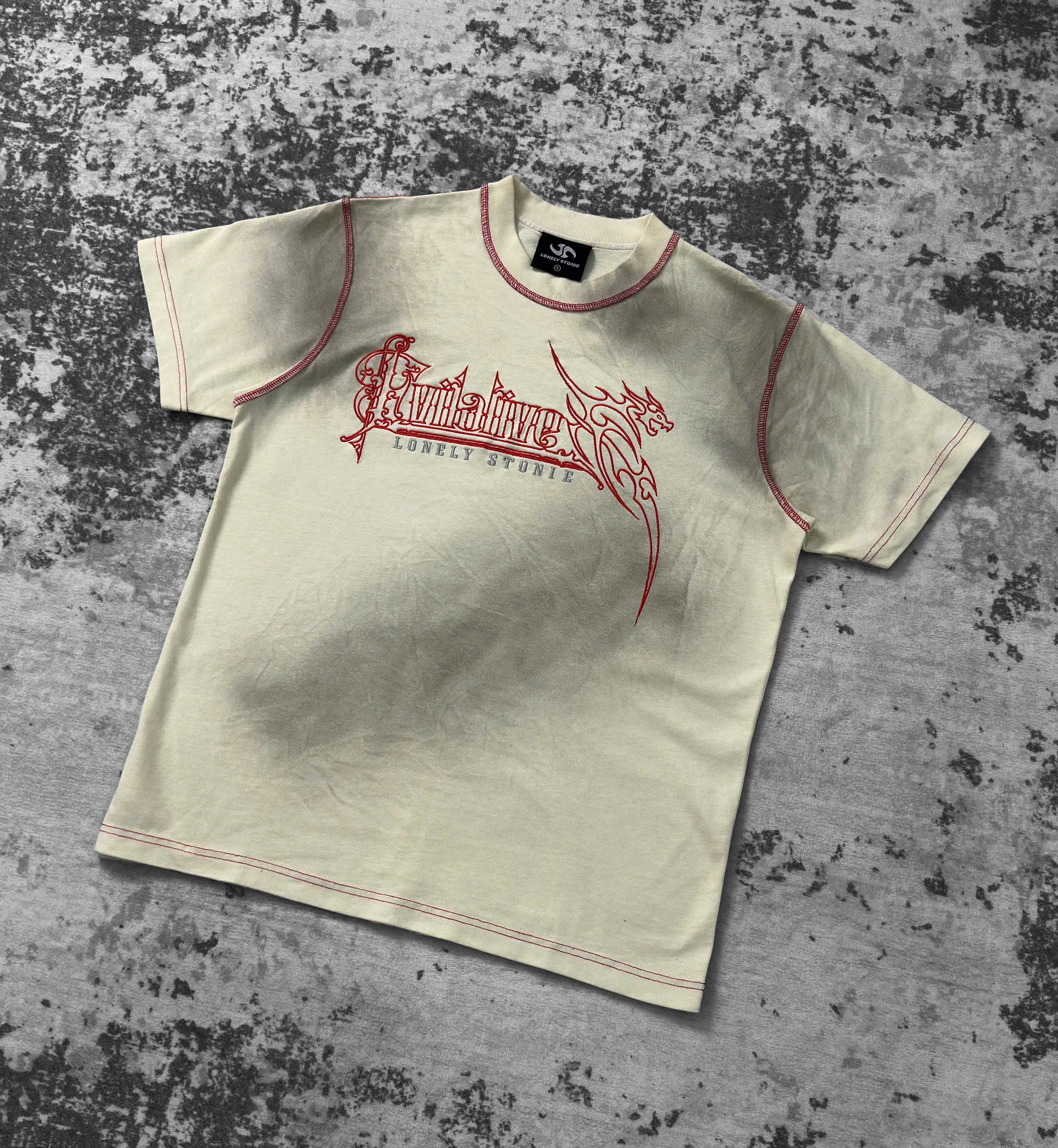 BLOOD WASHED BEIGE TEE