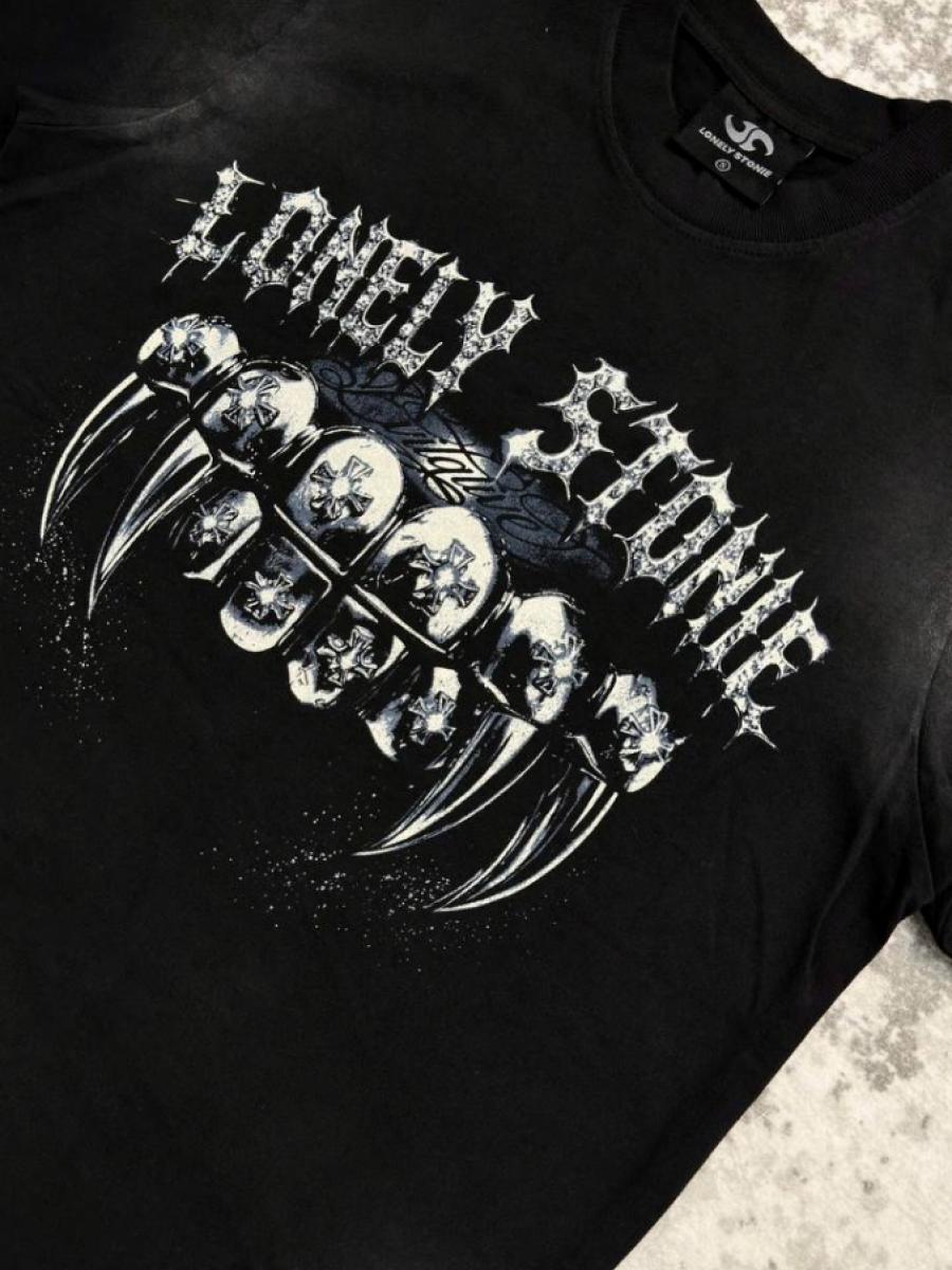 SMILEY Washed Black Tee - 2